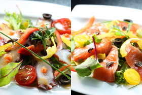 タコのカルパッチョ・桜鱒のカルパッチョ